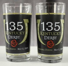 Lot 2 Souvenir Glass Tumbler 135 Kentucky Derby 2009 Churchill Downs 5.2... - $17.87