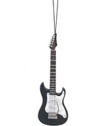 Electric Guitar Black Christmas Ornament Realistic Miniature Musical Dec... - $15.83