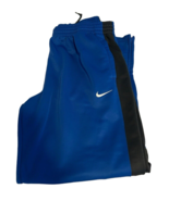 Vtg Y2K NIKE BASKETBALL TRACK PANTS ROYAL BLUE BLACK XL Dri-Fit Swoosh Z... - $85.49
