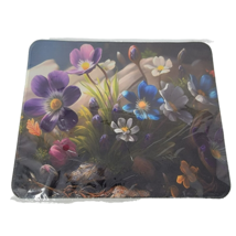 Beautiful Blooming Flowers Mouse Pad Mat Unbranded Purple Blue White - $10.72