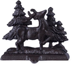 Deer Forest Scene Cast Iron Metal Stocking or Garland Holder by Transpac - $29.99