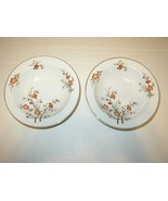 NORITAKE china Brenda 3064 Set of 2 Dessert Bowls 5 1/2&quot; Gold Rim Floral... - £16.23 GBP