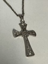 925 Sterling Silver Diamond Filigree RJ Cross 15” 925 Sterling Silver Necklace - $24.70