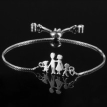 Dship metal bracelet mom daughter sister heart silver color chain woman couple mother s thumb200