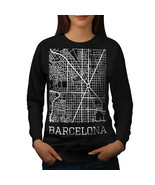 Spain City Barcelona Jumper Town Map Women Sweatshirt - £14.91 GBP