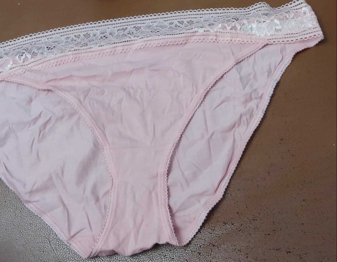 Ladies Ex M&amp;S Blush Super soft Lace Trim Cotton Rich High Leg Knicker si... - $6.80