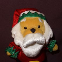 Winnie The Pooh Disney Plush Stuffed Animal 7&quot; Bean Bag Dressed An Santa Claus - £10.21 GBP
