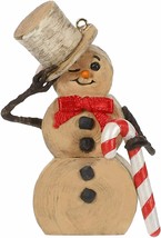 Hallmark 2019 Snow Gentleman Birch Branch Wooden Snowman w/ Candy Cane Ornament - £15.69 GBP
