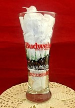 Christmas Beer Glass Budweiser Clydesdales Pilsner 8 Oz. 7 1/8” 1992 Busch Inc - £7.99 GBP