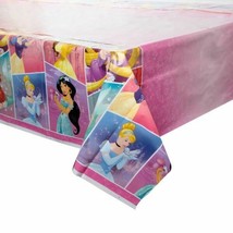 Dream Big Princess Plastic Tablecover 54 x 84 Ariel Belle Cinderella Jasmine - $7.91
