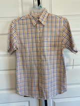 Izod Luxury Sport Small  Cotton Short Sleeve Plaid Button Fron Shirt Msr... - £14.99 GBP