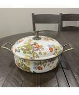 Mackenzie Childs Flower Market White 5 Qt Covered Pot Pan HTF Casserole ... - $405.27 CAD