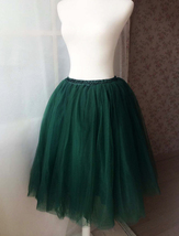 Dark Green Tulle Tutu Skirt Custom Plus Size Ballerina Fluffy Tulle Midi Skirt image 2