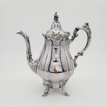 Vintage Wallace Baroque Silverplate Coffee Tea Pot Ornate Footed #282 - £73.56 GBP