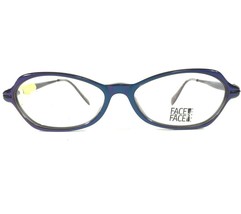 Face A Face Eyeglasses Frames Rubis Col 745 Gray Blue Purple Round 53-16-145 - $140.04