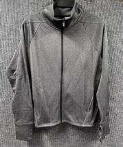Champion C9 Front Zip Jacket Women Medium Grey Herringbone Tech Fleece Thumbhole - £22.38 GBP