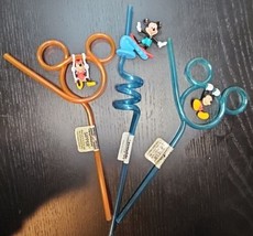 Applause Disney Mickeys Stuff For Kids Ears Sipper Curly Straws Set of 3 Blue - £26.27 GBP