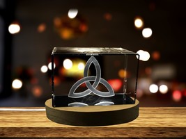 LED Base included | Trinity Knot Celtic 3D Engraved Crystal Anniversary Gift - $25.99 - $259.99