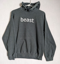 I Am Soccer Beast Mens Sweatshirt Hoodie  Size M Cotton Blend Gray - £13.24 GBP