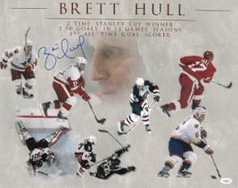 Brett Hull signed Career Collage 16x20 Photo (Detroit Red Wings/St. Louis Blues/ - £47.92 GBP