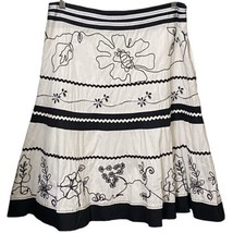 Autograph New York Floral Embroidered Boho Cottagecore Lined Skirt Size 8 - £15.55 GBP