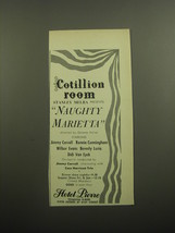 1960 Hotel Pierre Ad - Cotillion room Stanley Melba presents Naughty Marietta - $14.99