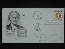 1960 Ignace Jan Paderewski Poland First Day Issue Envelope Stamp Liberty... - $2.50
