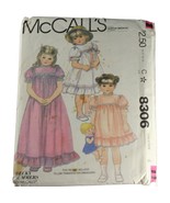 McCall&#39;s 8306 Sewing Pattern Becky Summers Children&#39;s Dress, Slip with Y... - £9.20 GBP
