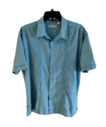 CUBAVERA GUAYABERA SHORT SLEEVE SHIRT SZ XL TUCK DETAILING BLUE EUC - $365.06 MXN