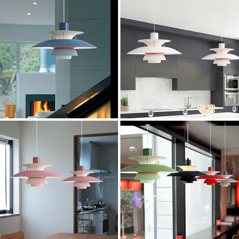 Modern Dish-shaped Pendant Lights Nordic Chandelier Umbrella Led Hanging... - $100.85+