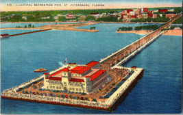 St Petersburg FL- Florida, Municipal Recreation Pier, Vintage Postcard (A13) - £5.05 GBP