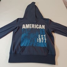 American Eagle Outfitters Men's Cotton Blend Blue Graphic Hoodie Sweatshirt Sz M image 9