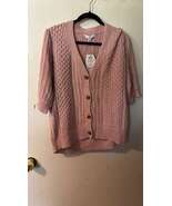  Time and Tru Women's Short Sleeve Cable Knit Cardigan xl 16-18 - $12.00