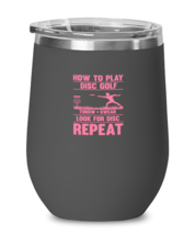 Wine Tumbler Stainless Steel Insulated Funny How To Play Dics Golf throw swear  - £24.01 GBP