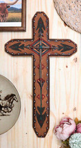 Large 22&quot;H Rustic Southwestern Aztec Tribal Vector Symbols And Arrows Wall Cross - £22.51 GBP