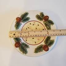 Yankee Candle base plate, Holiday Christmas Greenery Pine Leaves Pinecones image 4