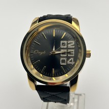 Onyk Gold Tone Black Silicon Band Unisex Watch Working New Battery - £26.96 GBP