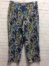 Li Claiborne Womens Pants Liwear Floral Print Crop Denim Jeans Blue 10 - £7.11 GBP