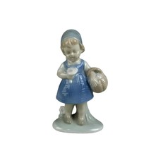 Vintage Lego Porcelain Girl With Flowers and Basket - $14.01