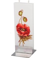 Flatyz Handmade Twin Wick Unscented Thin Flat Candle  - Red poppy - £14.93 GBP