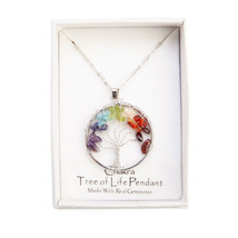 Gemstone Tree of Life Chakra Pendant - £16.30 GBP