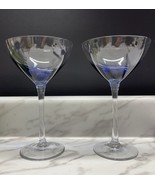 2 Frutiger Aero Cobalt Blue Martini Margarita Cocktail Glasses Hand Blow... - $924.04 MXN