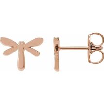 14k Rose Gold Dragonfly Stud Earrings - $359.00