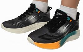 Women 10.5 Lightweight Walking Running Black Teal Orange Athletic Sneake... - $39.59
