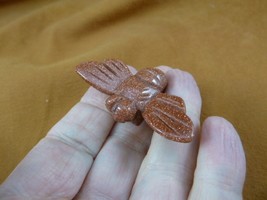 (Y-BEE-557) Orange Goldstone Honey BEE BUMBLE figurine gemstone I love bees - $18.69