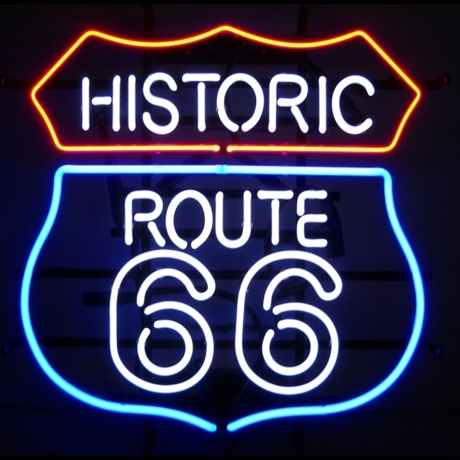 Historic Route 66 Highway Neon Sign 16"x15"  - £109.59 GBP