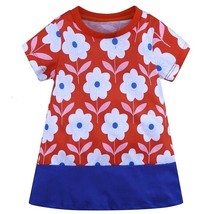 NEW Girls Red Floral Short Sleeve Tunic Dress Size 2T - £8.62 GBP