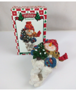 Vtg World Bazaars Holiday Collection Snowman Holding Tree  7.5&quot; Stocking... - $318.93 MXN