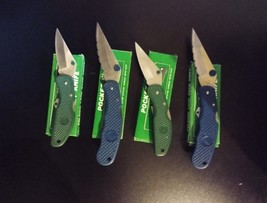 Four new stainless steel folding pocket knives - $14.03