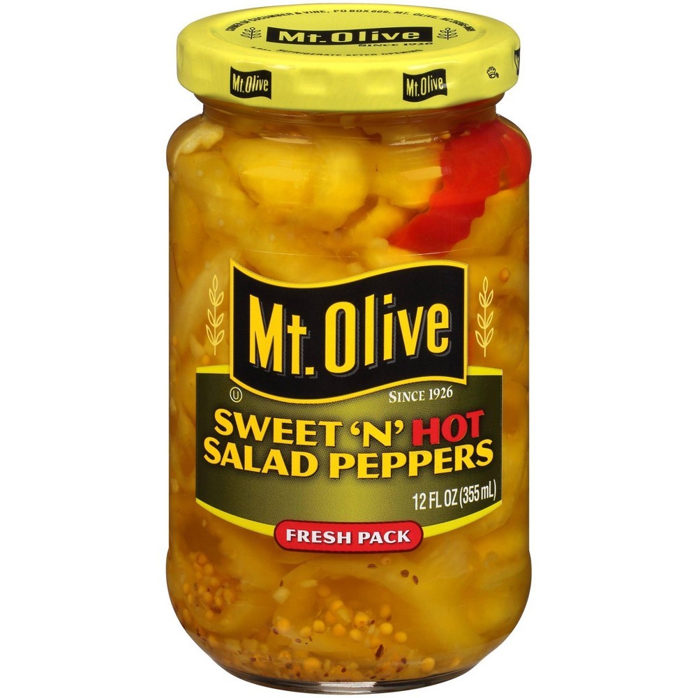 Mt. Olive Sweet 'N Hot Peppers - 12oz , Pack Of 4 Glass Jars UPC 009300000901 -  - $23.56